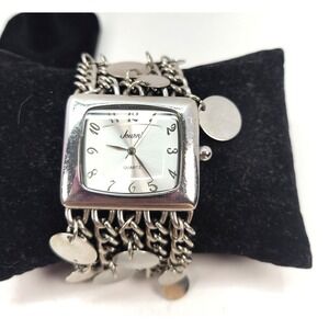 Womans Journi Quart Watch‎ with Heavy Chain Stainless Discs Band New Battery